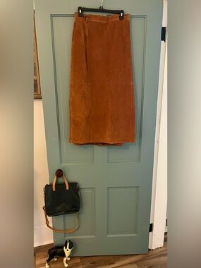 Venezia Cognac Suede Boot Skirt